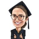 Smieklīga pārspīlēta absolventu dāvanu karikatūra