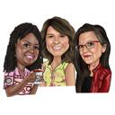 Girl Group Cartoon Drawing von Fotos im Farbstil