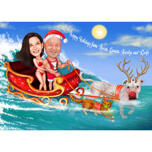 Evcil Hayvanlı Noel Çifti Karikatürü
