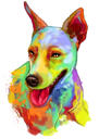 Basenji regnbåge akvarell karikatyr