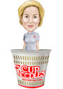 Restaurant Worker Company Caricature with Logo