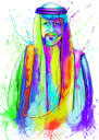 Pielāgots varavīksnes cilvēka portrets no fotoattēliem ar akvareļu stila šļakatām