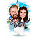 Cadeau de caricature d’anniversaire de mariage
