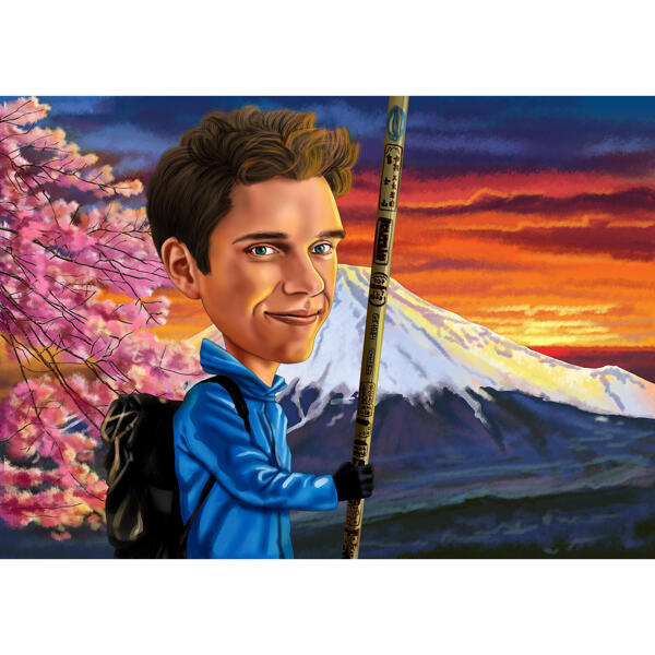 Travel Vacation Cartoon Caricature in Colored Style
