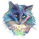 Custom Cat Portrait from Photos - Akvarellmålning i mjuka pastellfärger