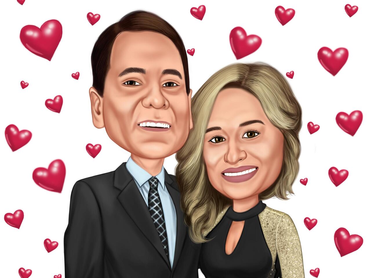 PK Movie Style Caricature Gift for Couple