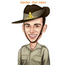 Colored Caricature in Army Clothing for Military Gift
