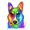 Dibujo de perro en acuarela