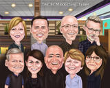 Custom Farewell Team Cartoon Portrait