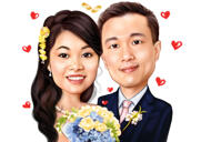 رسم كارتون للزوجين الآسيوية