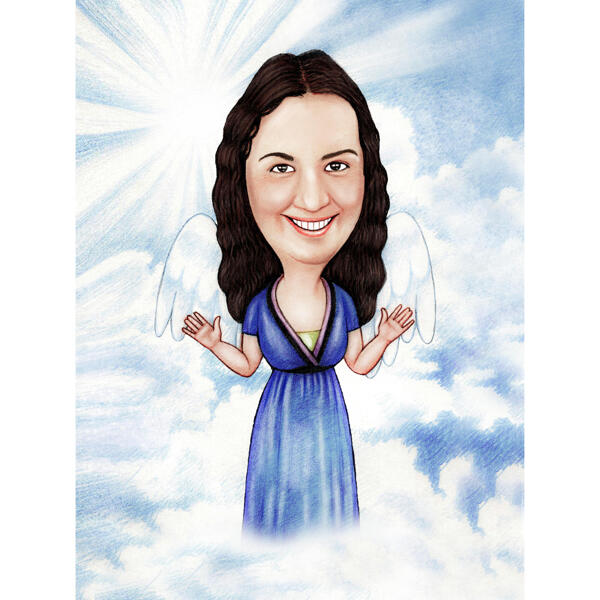 Memorial Person Portrait with Heaven Background