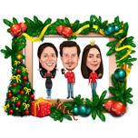 Group in Christmas Wreath Frame