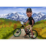 Mountain Biking Rider - Custom Caricature