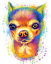 Chihuahua akvarelportræt fra fotos i kunstnerisk stil
