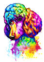 Poodle Watercolour Painting Portrait