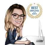 Best Employee of the Month Caricature Gift