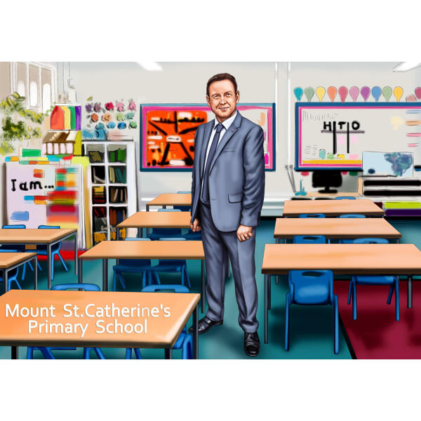Grundskolelärare porträtt med bakgrund