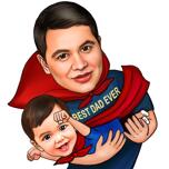 Melhor Caricatura de Pai e Filho como Super-Heróis