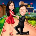 Karikatur af forlovelsesforslag