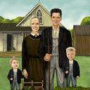 Personalisiertes Familienportrait im Gothic-Stil