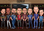 Groomsmen rebib superkangelase logo karikatuuri