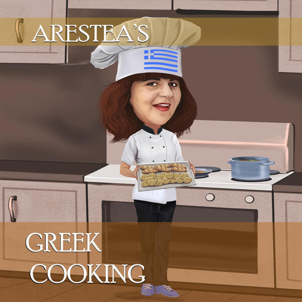 Kocken karikatyr matlagning logotyp