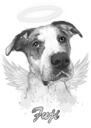 Pet Memorial Portrait from Photo in Graphite Watercolor Style