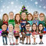 Corporate Team Christmas Caricature