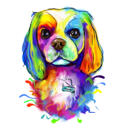 Portret de câine în acuarelă cu etichetă osoasă