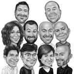 Overdrevet karikatur af brugerdefineret arbejdsgruppe