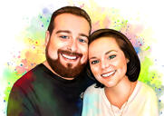 Two Person Watercolor Portrait from Photos