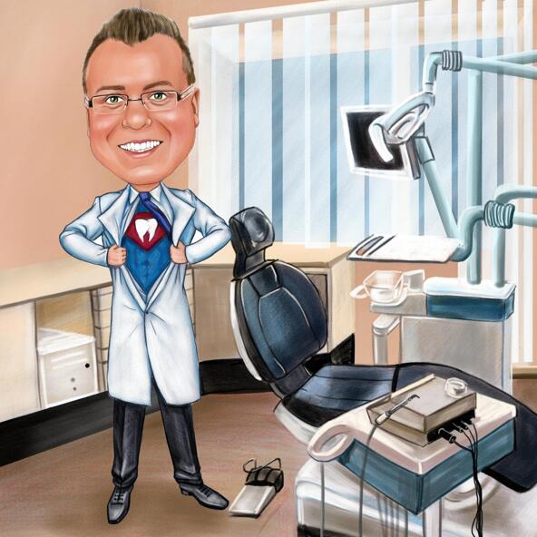 طبيب أسنان كاريكاتير