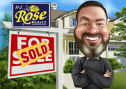 Head and Shoulders Realtor Holding House