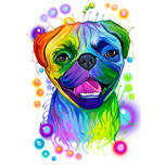 Brugerdefineret hund akvarel tegning