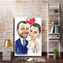 Impresión de retrato de boda en póster - Retrato de novia y novio