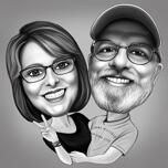 Black and White Cartoon Portrait