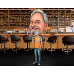 Person in Bar - Full Body Funny Exaggerated Caricature from Photos