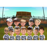Kinderschule Sportgruppenzeichnung