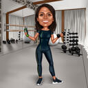 Full Body Fitness karikatuur taustaga fotodelt