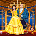 Beauty and the Beast Inspired Caricature