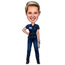 Politievrouw in uniforme tekening