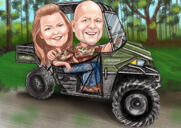 زوجين مع سيارة دريم كاريكاتير من الصور