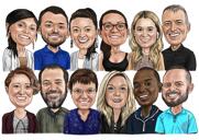 Funny Group Cartoon Caricature for Companies