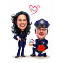 Karikatur eines Paares zum Heiratsantrag als Geschenk zum Valentinstag