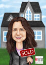 Head and Shoulders Realtor Holding House