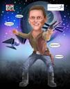 Holding Gun Full Body Caricature