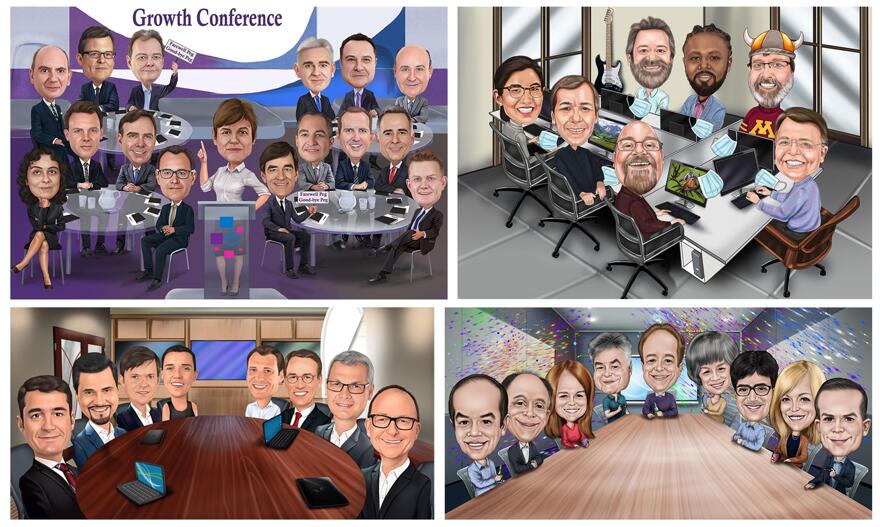 Conferentie karikatuur