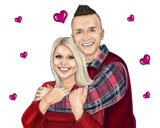 Valentijnsdagportret van een stel (foto's)