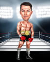 Boxer auf Ring-Karikatur
