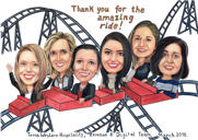 Caricatură Roller Coaster de grup